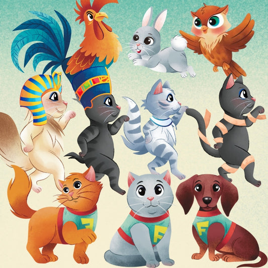 group illustration of all the characters from the Sherri Eri book collections.