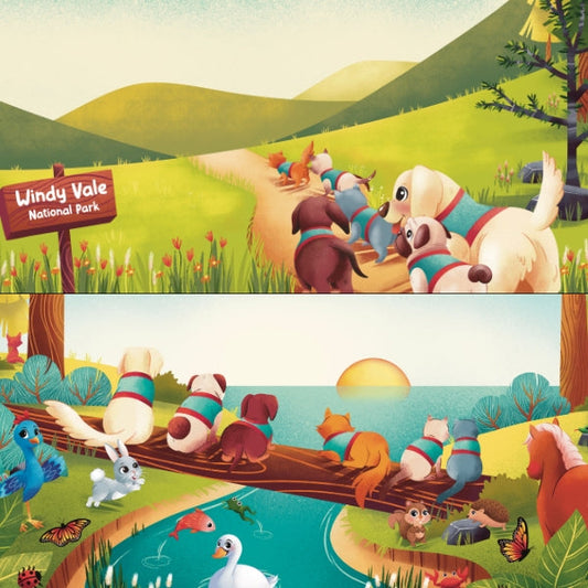 Action-packed illustrations of the animal characters from The Fart Brigade