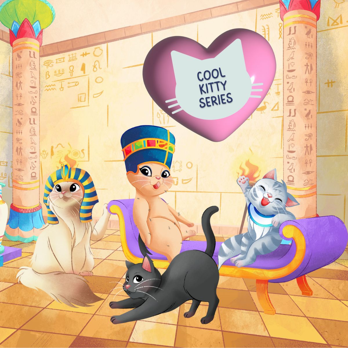The 4 four kitties in Egyptian Kitten